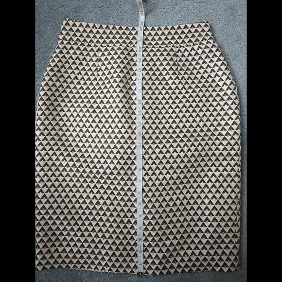 Banana Republic Pencil Skirt Metallic Gold Geometric  Size 0 NWT - Picture 8 of 10